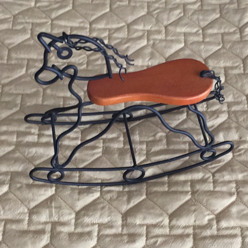 Small Decorative Metal Framed Rocking Horse